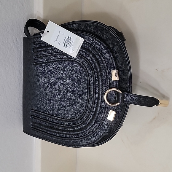 NWT Francesca's Women's Camilla Saddle Black Crossbody - Picture 5 of 7